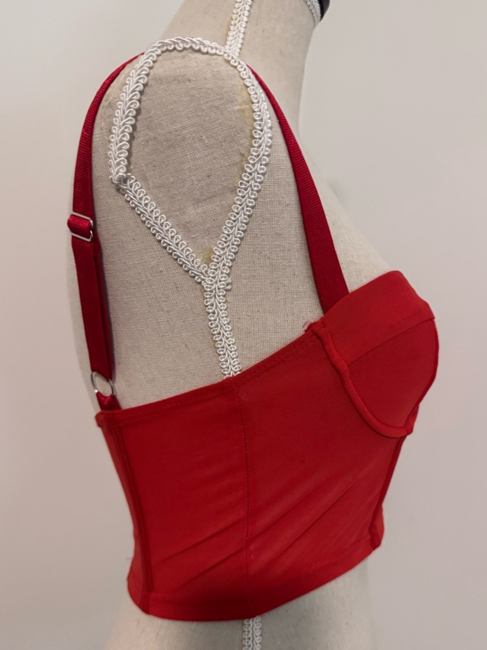 Edikted Red Corset Halter Tank Top Size S - Picture 2 of 11